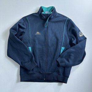 Kappa Sport Track Jacket Womens Size Medium Long‎ Sleeve Full Zip Logo Blue